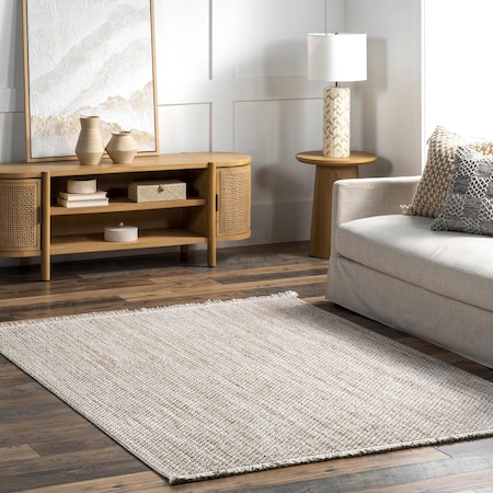 Nuloom Posey Farmhouse Textured Fringe Area Rug 5ft 3in x 7ft 7in KKSS02A-53077